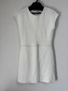 ZARA オフホワイト ノースリーブ ミニワンピース S