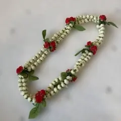 훌라 댄스 레이 화이트 레드