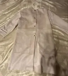 zara ノーカラー　フェイクスエードコート　S