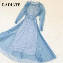 新品 RADIATE ライトブルー 総レース マキシドレス 38 結婚式