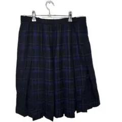 美品　レリアン 17+ 高級ウール100% チェックプリーツスカート 4L