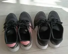 adidas ブラック ピンク スニーカー　24.5　2足セット