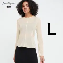 【新品】 UNIQLO Mame シアークルーネックTシャツ L 白