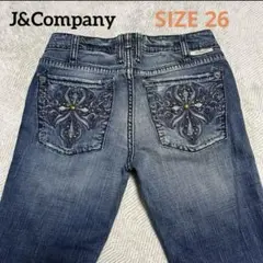 ★未使用★J&Companyストレートデニム 26インチ 刺繍 Y2K ブルー