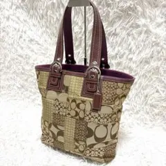 ✨美品✨ COACH コーチ パッチワーク シグネチャー トートバッグ