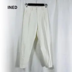 パンツ ストレート 春夏 きれいめ 美シルエット レーヨン 白 イネド INED