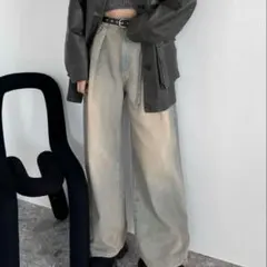 JEANASIS　JS050892AA タックデニムワイドパンツ　M