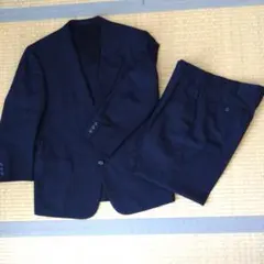 【美品】BLUE HILLS ネイビー サマースーツ セットアップ M 夏服