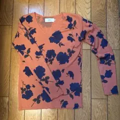 AZUL by moussy 花柄長袖ニット S