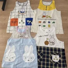 保育用エプロン　まとめ売り まとめ買い割引 エプロン 保育士 黒 ロング 5枚セット レディース