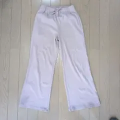 GU GIRLSリブプルオンワイドパンツ 140サイズ PINK