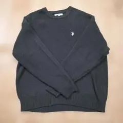 U.S. POLO ASSN. ダークグレー ニットセーター XL
