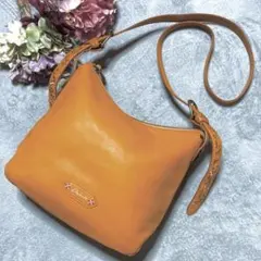 【未使用】ダコタ ショルダーバッグ アドン レザー ボタニカル刺繍 レディース