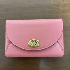 COACH ピンク レザー パスケース
