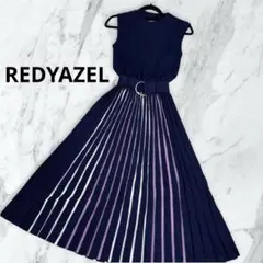 【美品】REDYAZEL プリーツ　ノースリーブワンピース　M ネイビー