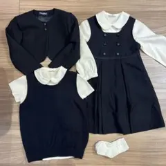現行品　小学校　お受験　familiar フォーマルドレスセット 濃紺
