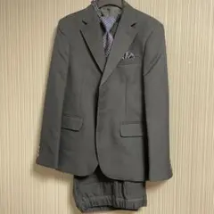 子供150 ダークグレー スーツ ネクタイ付き
