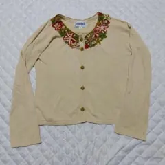 Jocomomola 長袖カーディガン 花柄刺繍　綿100%　美品のサムネイル