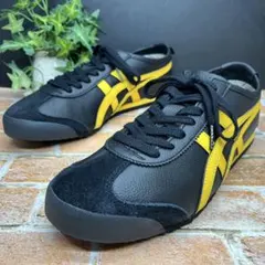 未使用✨オニツカタイガー メキシコ66 レザースニーカー 26 ブラック