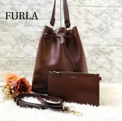 美品 FURLA ブラウンショルダーバッグ