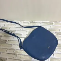 PELLE BORSA ペレボルサ ショルダーバッグ レザー ブルー系　半円型
