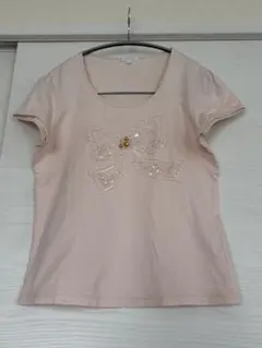 TO BE CHIC 半袖カットソー リボンビーズ装飾　Ⅱのサムネイル