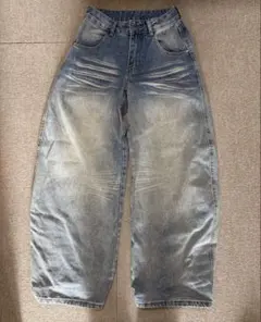 yolo カーブデニム y2k Sサイズ ウォッシュド加工