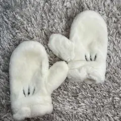 ホワイトファー ミトン 手袋