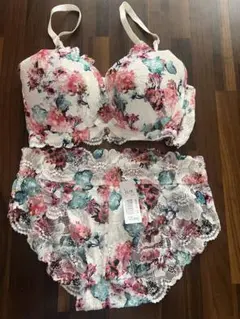 フローラルレースブラジャーショーツセット C80