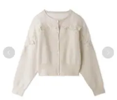 SNIDELデコルテシアーエンブロイダリーニットプルオーバーホワイト