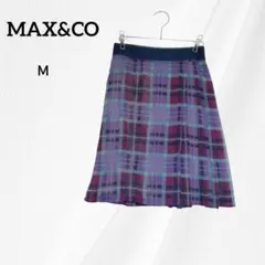 マックスアンドコー　フレアスカート　シアー　チェック ひざ丈　M　パープル 春夏のサムネイル