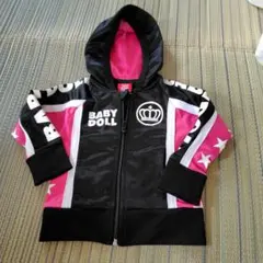 BABY DOLL フード付きパーカー 80cm 黒/ピンク