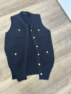 martinique 紺色リブニットベスト　美品