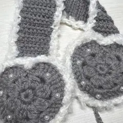 ハート イヤーマフ 耳あて グレー