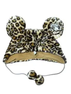 ディズニー　ファンキャップ　ヒョウ柄ミニー　レオパード柄