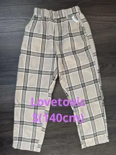 Lovetoxic チェック柄長ズボン ベージュ系 S(140cm)