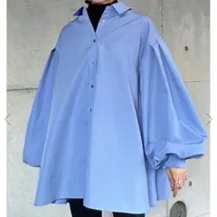 BONJOUR SAGAN 裾フレア バルーンスリーブ シャツ ブラウス