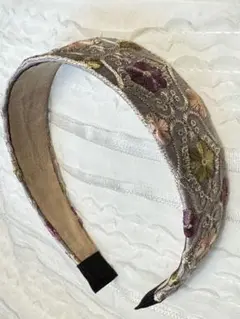 インド刺繍リボンのカチューシャ