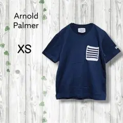 アーノルドパーマー　レナウン　ニットポケットTシャツ　ロゴワッペン　ネイビーのサムネイル