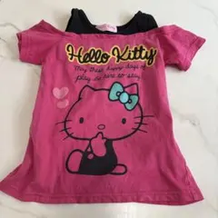 Hello Kitty Tシャツ 110サイズ ピンク/黒