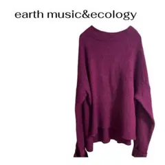 earth musicデート 長袖ニットビジネスハイネックウール