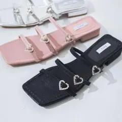 evol ハートフラットサンダル ブラック L