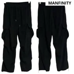 【美品】MANFINITY コーデュロイ カーゴパンツ ブラック Sサイズ 黒