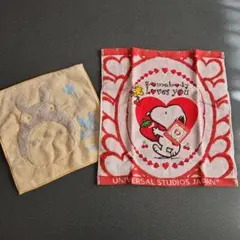 トトロとスヌーピーのタオル2枚セット