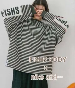 フィッシュエディ　ニコアンド　ロンT　ボーダー　長袖　M　スウェット