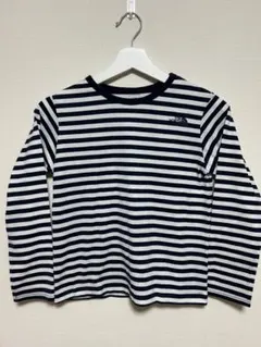 ノースフェイス　ストライプ 長袖カットソー ネイビー/ホワイト　140〜150