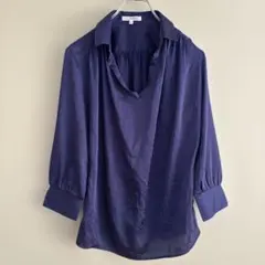 NARACAMICIE ナラカミーシェ　ネイビー　Vネック　長袖シャツ S