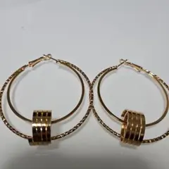 ゴールドフープピアス 中型