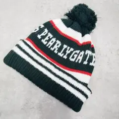 ★パーリーゲイツ PEARLY GATES ポンポン付きアクリルコットンニット帽