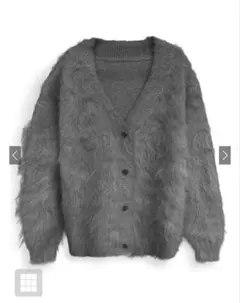 GRL Vネックウール混シャギーニットカーディガン［tu1844］グレー